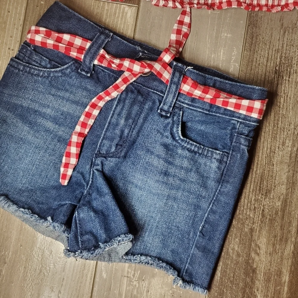 The Children's Place Girls Size 4/5 2 Pc Matching Outfit EUC Blue Red - Picture 11 of 15